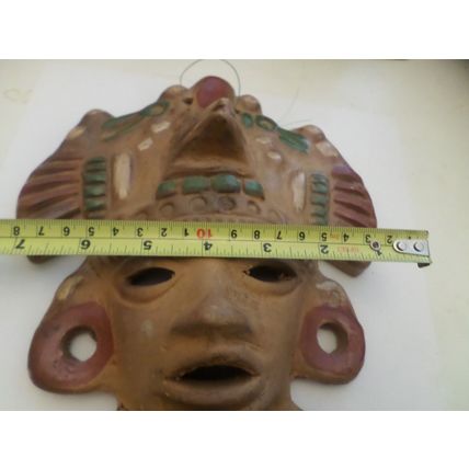 Vintage - Mayan - Mexico - Terracotta - Mask/Wall Hanging- 1980`S - Approx. 28cm