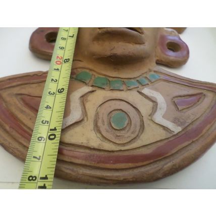 Vintage - Mayan - Mexico - Terracotta - Mask/Wall Hanging- 1980`S - Approx. 28cm