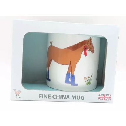Horse Wearing Wellies Mug Fine China Ceramic 9.5 CM Microwave & Dishwasher Safe