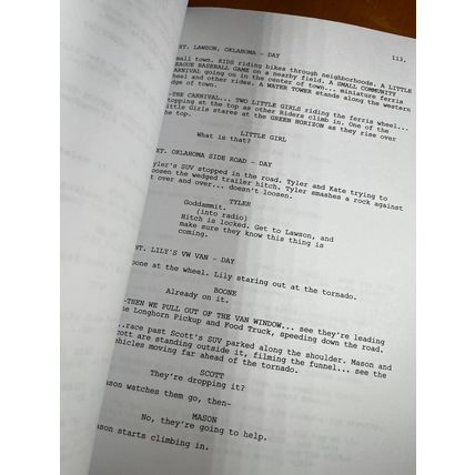 Twisters Movie Script Signed- Autograph Reprints- 121 Pages- Glen Powell