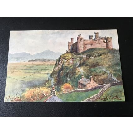 Vintage Postcard VGC UNUSED Harlech Castle A Sinclair 1914ish Barmouth Series VG