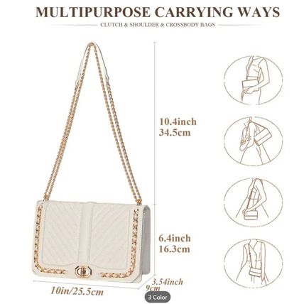 Shoulder Bags for Women, Cute Hobo Tote Handbag Mini Clutch Purse-White