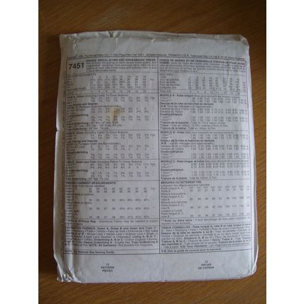 McCalls Bridal sewing pattern 7451. Alicyn Exclusive