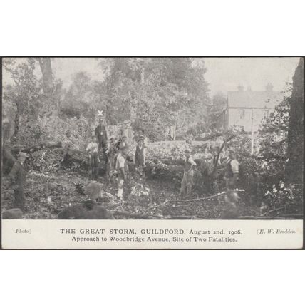 The Great Storm, Guildford, Surrey, 1906 - EW Braddon Postcard
