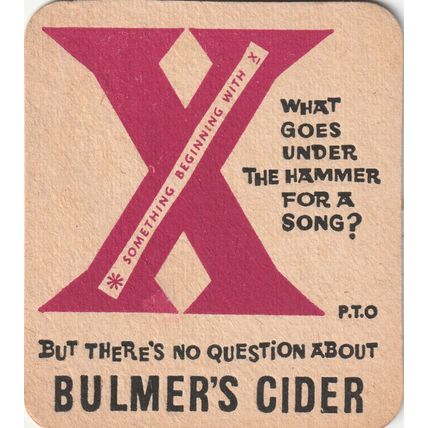 BEER MAT - BULMERS CIDER - THERE'S NO QUESTION - (Cat 0075) - (1963)