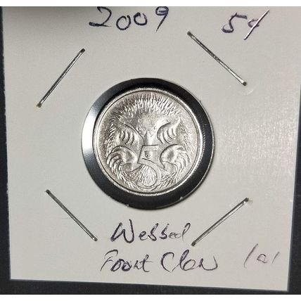 Australia 2019 5c Echidna ~ Partial Webbed Front Claw - Circulated [1a1]