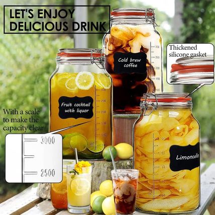 Super Wide-Mouth Glass Jars with Hinged Lids, 1-Gallon (4100 ML) Leak Proof Glas