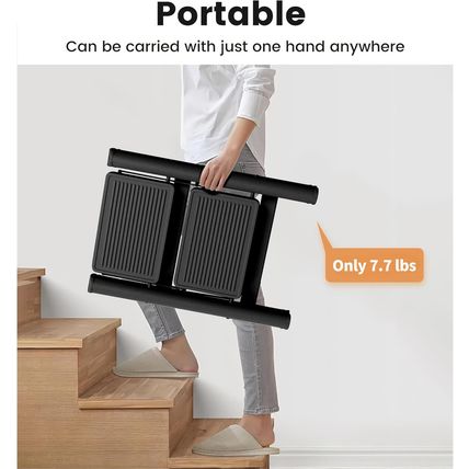 Step Stool, 2 Step Ladder with Anti-Slip and Wide Pedal, Folding Portable Iron S