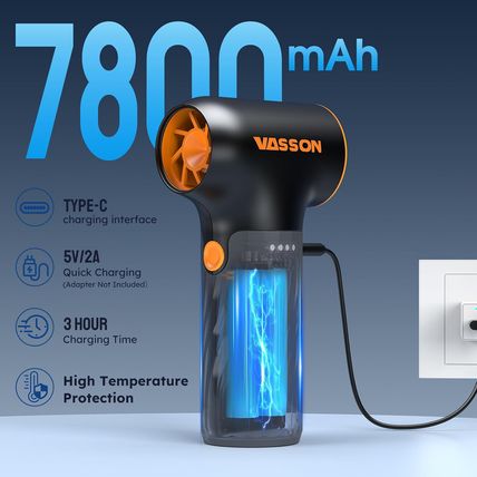 Compressed Air Duster, 260000RPM Cordless Electric Air Blower with Brushless Mot