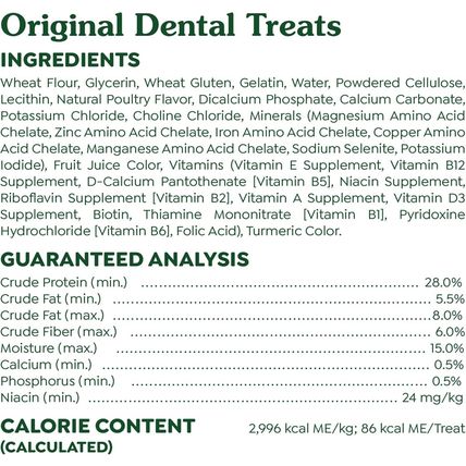 Greenies Original Regular Natural Dental Care Dog Treats, 54 Oz. Pack (54 Treats