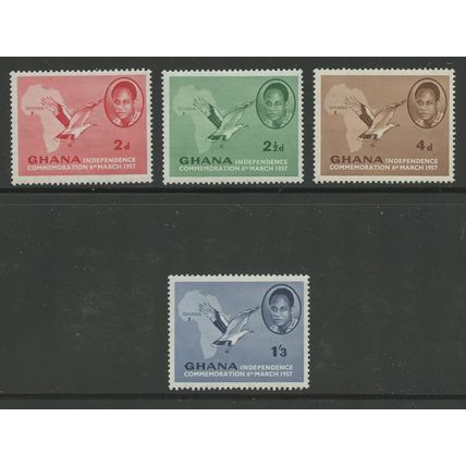 Ghana 1-4, 1957 Independence, VF, Mint, VLH (GHA096)