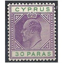 Cyprus 1902 SG51 30 Paras Green & Violet Unmounted Mint ..