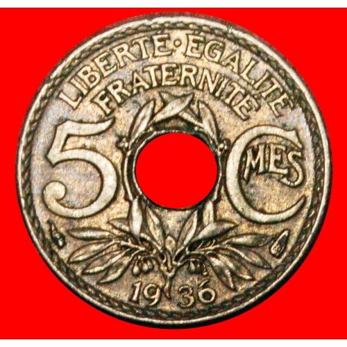 HOLE: FRANCE ★ 5 CENTIMES 1936! LOW START ★ NO RESERVE!