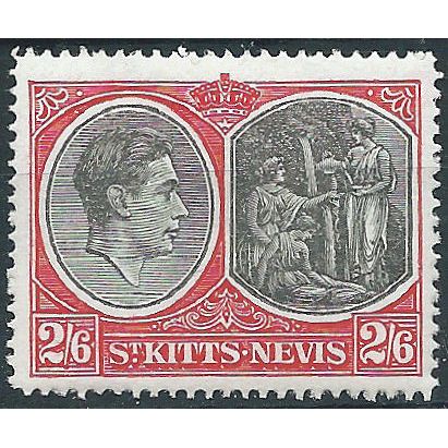 St Kitts-Nevis 1938 SG76 2/6d Black & Scarlet Mounted Mint....