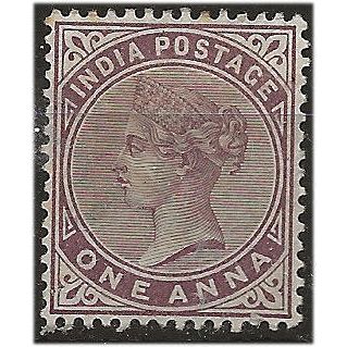 India 1883 SG88 1a Brown-Purple Mounted Mint . ..
