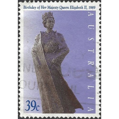 AUSTRALIA, Sculpture, Queen Elizabeth II Birthday, violet 1989, 39c