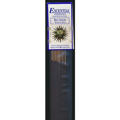 Red Ginger (Wealth & Riches), Escential Essences Incense, 16 Long Burning Sticks