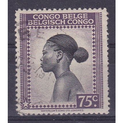 BELGIUM BELGIAN CONGO 1942 (b) 75c VALUE USED SG258