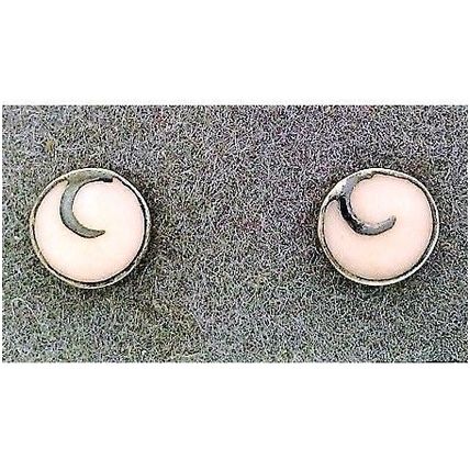 Pink Coral Sterling Silver Gemstone Stud Earrings