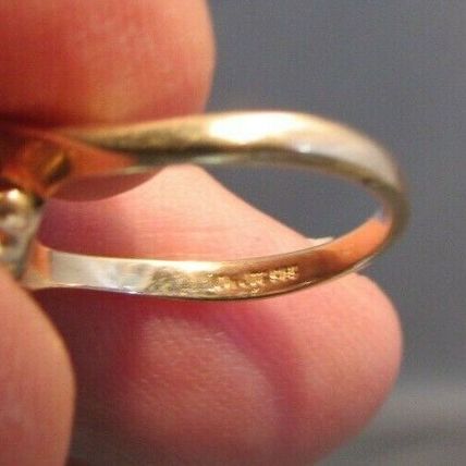 ANTIQUE 10KT PEARL & DIAMOND ring JTC ZALES DIAMOND RING Size 5.5 YELLOW GOLD