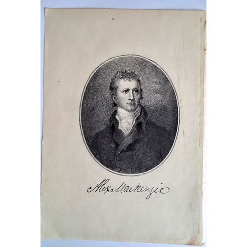 Antique Engraving Portrait Explorer Alexander MaCkenzie Canada History Print