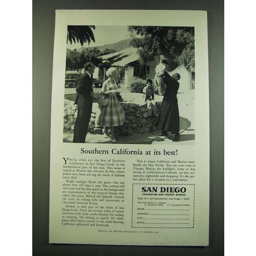 1960 San Diego California Ad - Southern California At Its Best