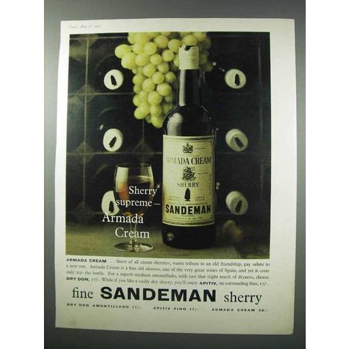 1960 Sandeman Armada Cream Sherry Ad - Supreme