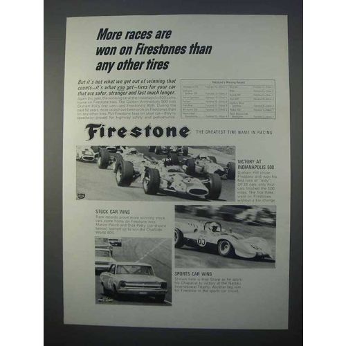 1966 Firestone Tire Ad - Graham Hill, Dick Petty