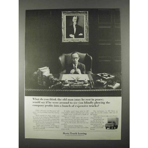 1967 Hertz Truck Leasing Ad - Old Man Rest In Peace