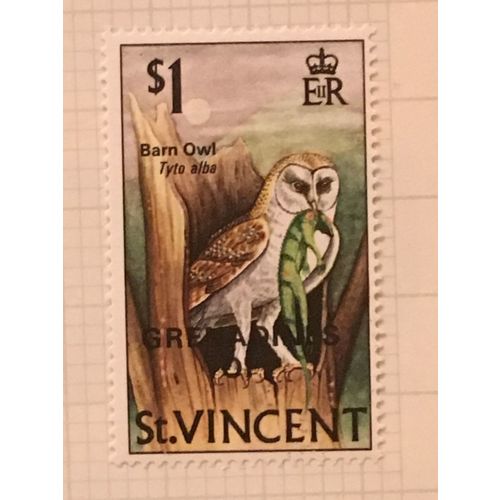 Grenadines St Vincent QEII 1974 Birds $1 Barn Owl Used SG 15 Sc 15 postage stamp