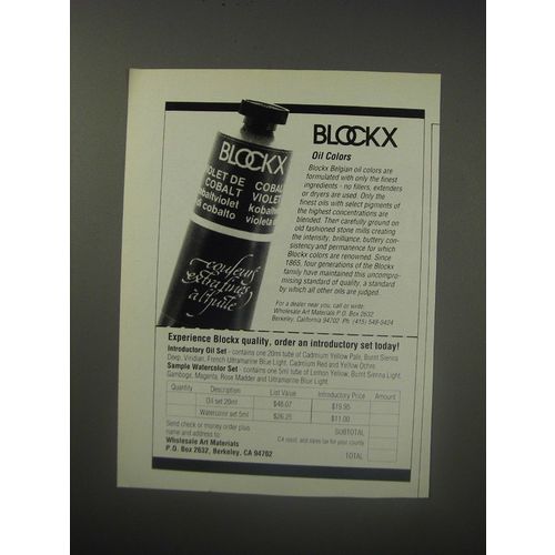 1990 BlockX Oil Colors Ad
