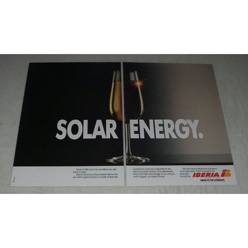 1990 Iberia Airlines Ad - Solar Energy