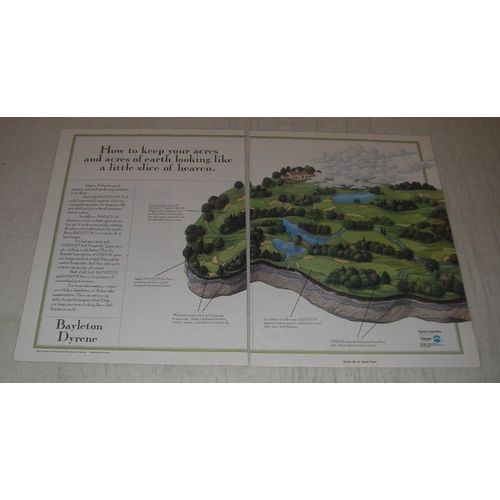 1990 Bayer Mobay Bayleton Dyrene Ad - How to keep your acres and acres of earth