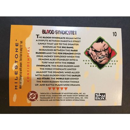 Milestone: The Dakota Universe trading card #10 (Blood Syndicate I)