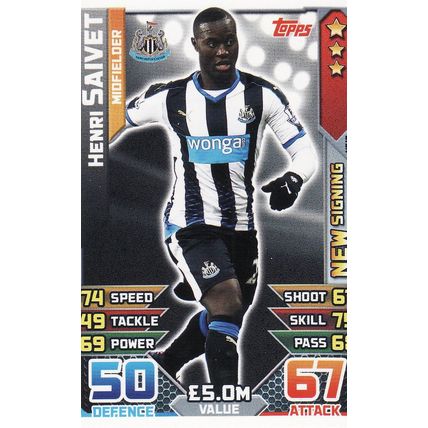 Match Attax 2015/2016 Extra NS12 Henri Saivet Newcastle United