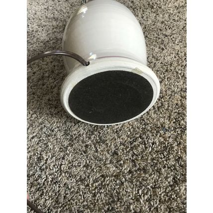 Gently Used Girls Bedside Lamp for Nightstand White Pottery with Painted Flowers