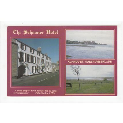 The Schooner Hotel Alnmouth Postcard Northumberland