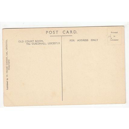 Old Court Room The Guildhall Leicester Sketch Art Postcard