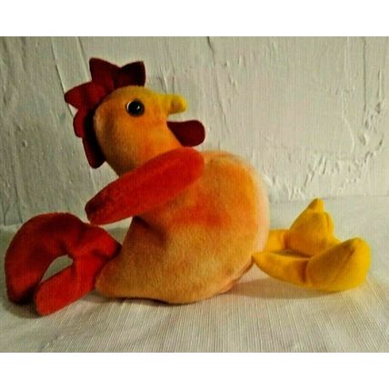 Rare TY Beanie Babies Baby Doodle Rooster 1996 PVC 4171