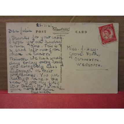MALVERN HILLS from BRITISH CAMP used vintage postcard by Salmon 1962 pm =