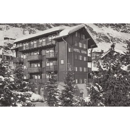 Hotel Alpine Zermatt Switzerland Real Photo Vintage Postcard
