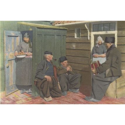 Volendam Giant Fur Caps Hats Fashion Costume Dutch Postcard