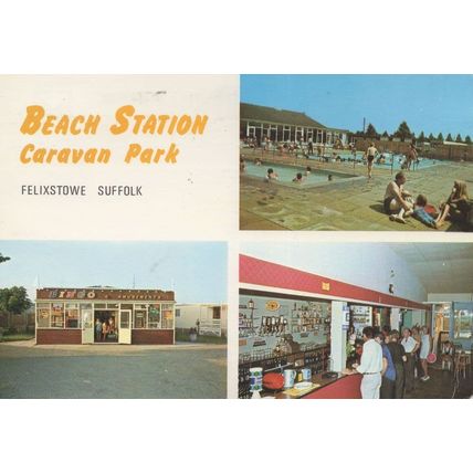 Felixstowe Beach Station Caravan Park Camping Site Rare Postcard