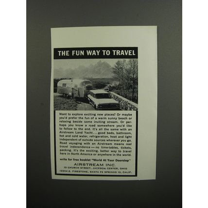 1964 Airstream Land Yacht Trailer Ad - The fun way to travel