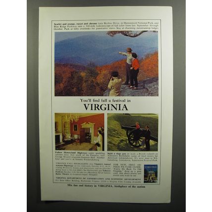 1964 Virginia Tourism Ad - You'll find fall a festival in Virginia