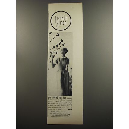 1953 Franklin Simon Dress by Joni Modes Advertisement