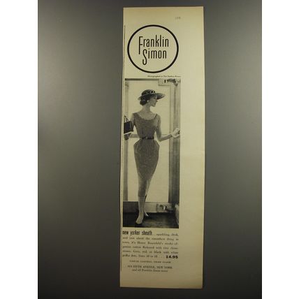 1953 Franklin Simon Dress by Henry Rosenfeld Advertisement