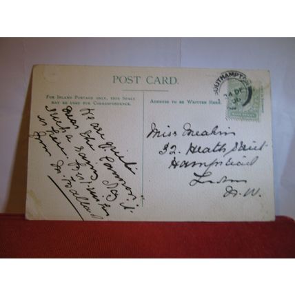 SOUTHAMPTON COMMON, HAMPSHIRE. used antique postcard 1906 pm #