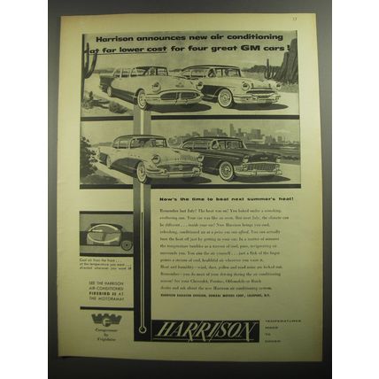 1956 GM Harrison Air Conditioning Ad - Harrison announces new air conditioning