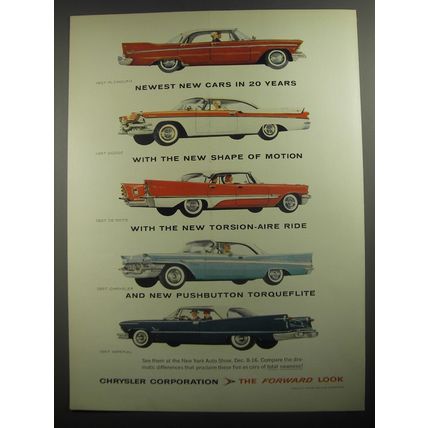 1956 Chrysler, Imperial, Plymouth, Dodge, and De Soto Cars Advertisement